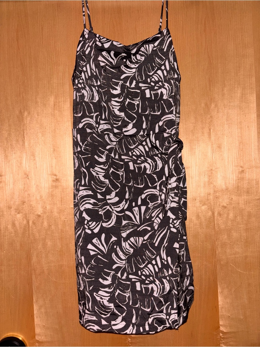 Nine West Grey & White Tropical Print Dress